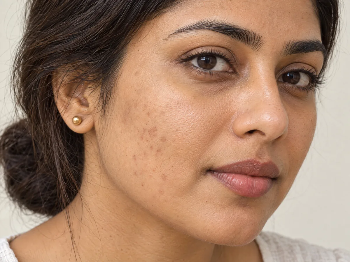 AI Aesthetics Skin Clinic by Dr. Aakriti Mehra: Acne Marks Treatment in Jaipur, Acne marks, close-up on Indian skin, assessed
