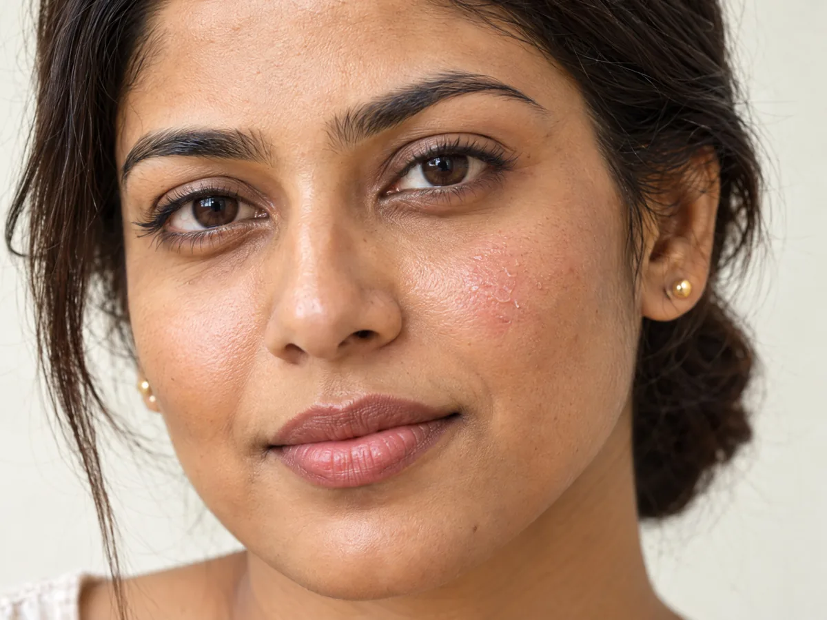 AI Aesthetics Skin Clinic by Dr. Aakriti Mehra: Barrier Repair Treatment in Jaipur, Barrier repair, close-up on Indian skin, assessed
