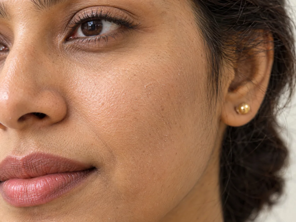 AI Aesthetics Skin Clinic by Dr. Aakriti Mehra: Dehydrated Skin Treatment in Jaipur, Dehydrated skin, close-up on Indian skin, assessed