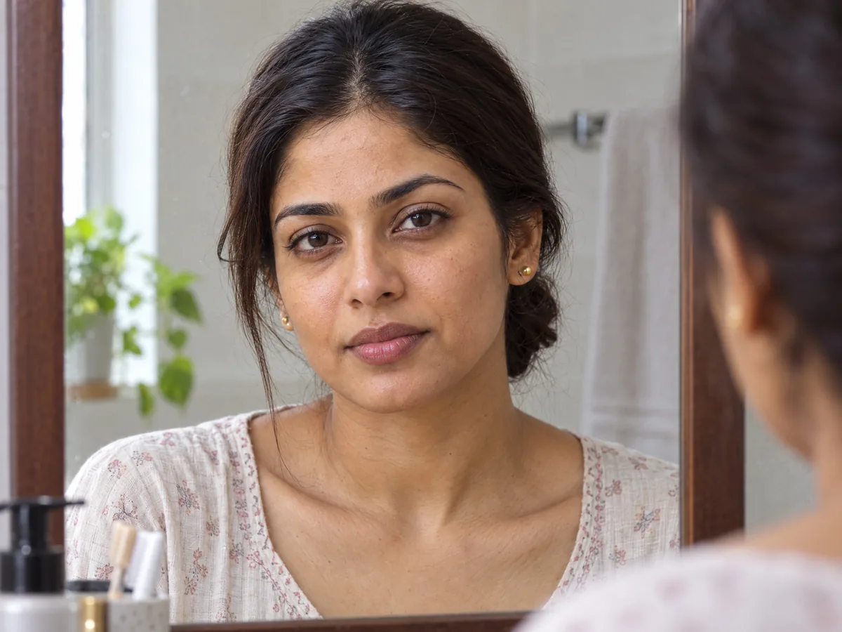 AI Aesthetics Skin Clinic by Dr. Aakriti Mehra: Dull Skin Treatment in Jaipur, Dull skin, close-up on Indian skin, assessed