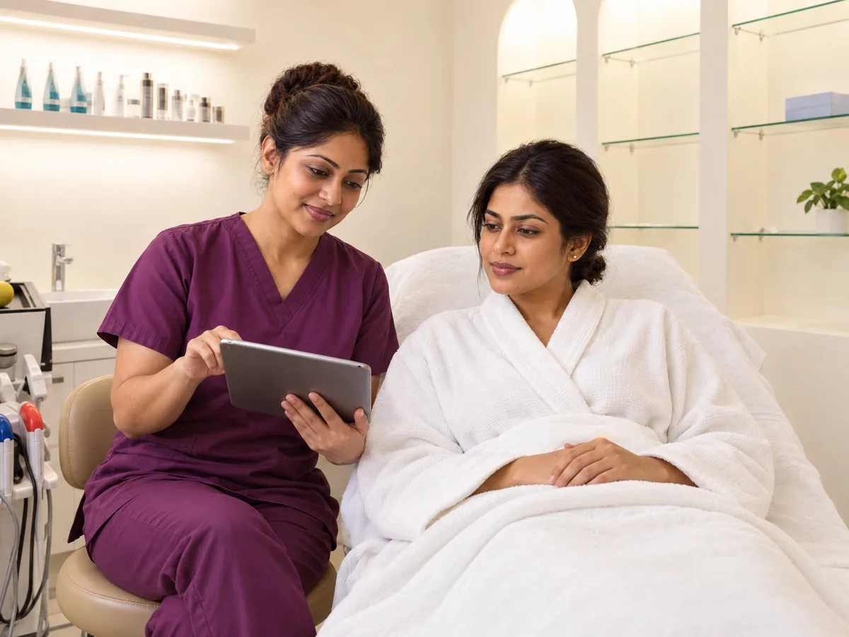 Skin Whitening Treatment Jaipur: Intimate pigmentation treatment, Intimate pigmentation, close-up on Indian skin, assessed | AI Aesthetics, C-Scheme