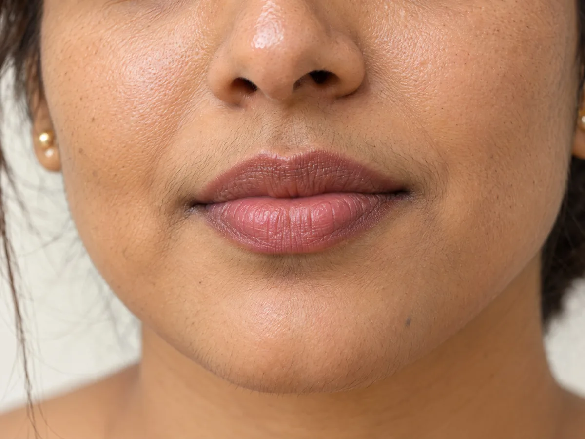 AI Aesthetics Skin Clinic by Dr. Aakriti Mehra: Unwanted Hair Treatment in Jaipur, Unwanted hair, close-up on Indian skin, assessed