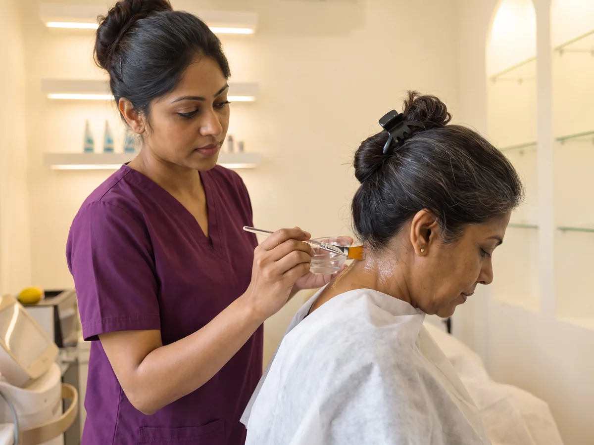 Skin Whitening Treatment Jaipur: Darker neck, underarms or body areas, alongside targeted treatments, Neck Back Peel | AI Aesthetics, C-Scheme