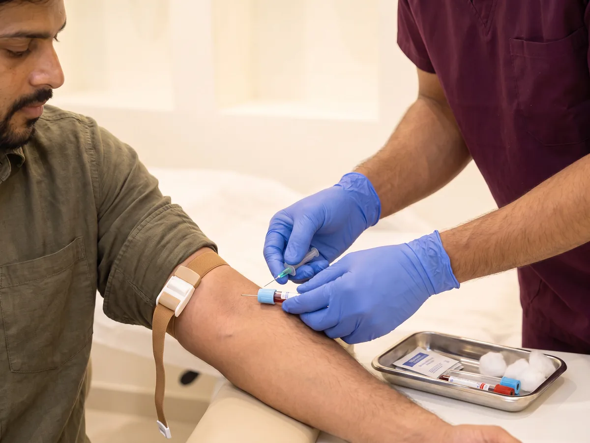 GFC Hair Treatment in Jaipur: 4. Blood collection, Blood draw step | AI Aesthetics, C-Scheme