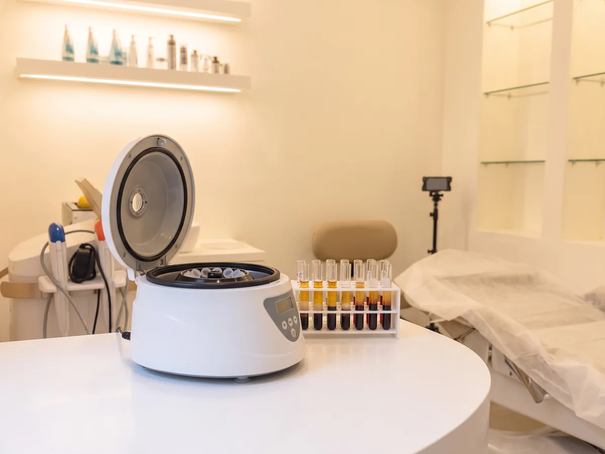 GFC Hair Treatment Jaipur: 5. GFC preparation, Centrifuge step | AI Aesthetics, C-Scheme