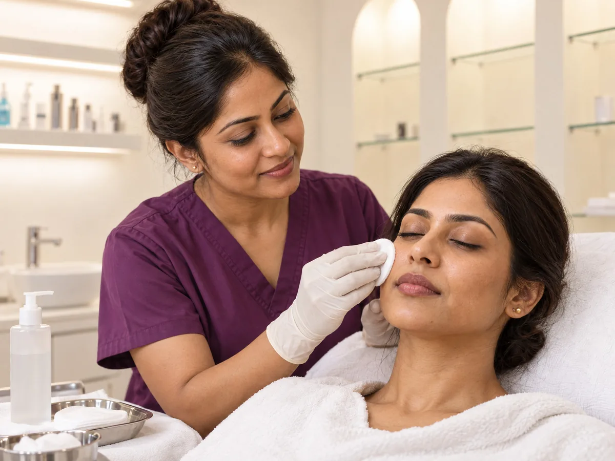 Salmon Facial Jaipur: 2. Cleansing, Cleansing step | AI Aesthetics, C-Scheme