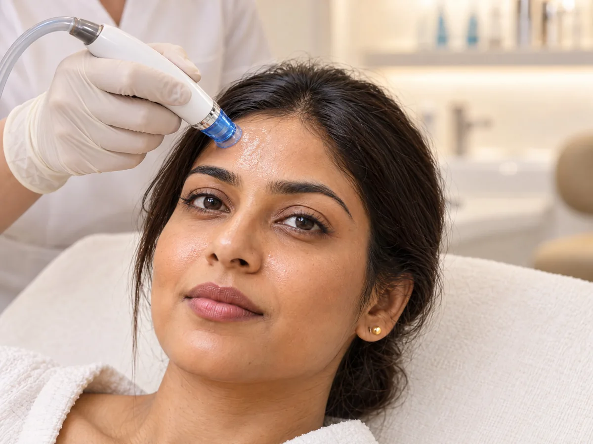 Salmon Facial in Jaipur: 3. Gentle exfoliation or skin preparation, Exfoliation step | AI Aesthetics, C-Scheme