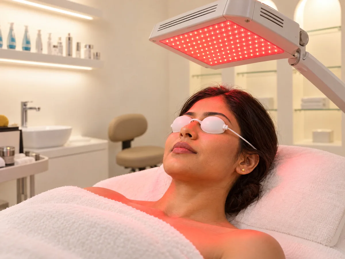 जयपुर में HydraFacial (हाइड्राफेशियल): 9. LED लाइट फिनिश, Led step | AI Aesthetics, C-Scheme, Jaipur