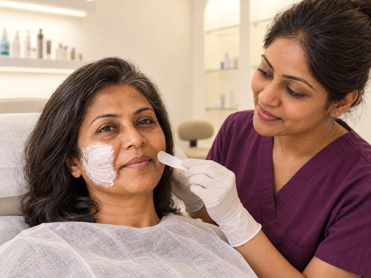 Vampire PRP Facial in Jaipur: 6. Numbing where suitable, Numbing step | AI Aesthetics, C-Scheme