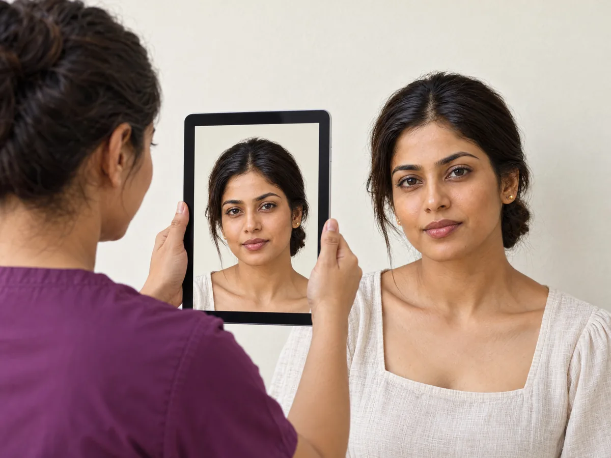 Beard Shaping Laser in Jaipur: Dark marks after repeated shaving bumps, Photo documentation step | AI Aesthetics, C-Scheme