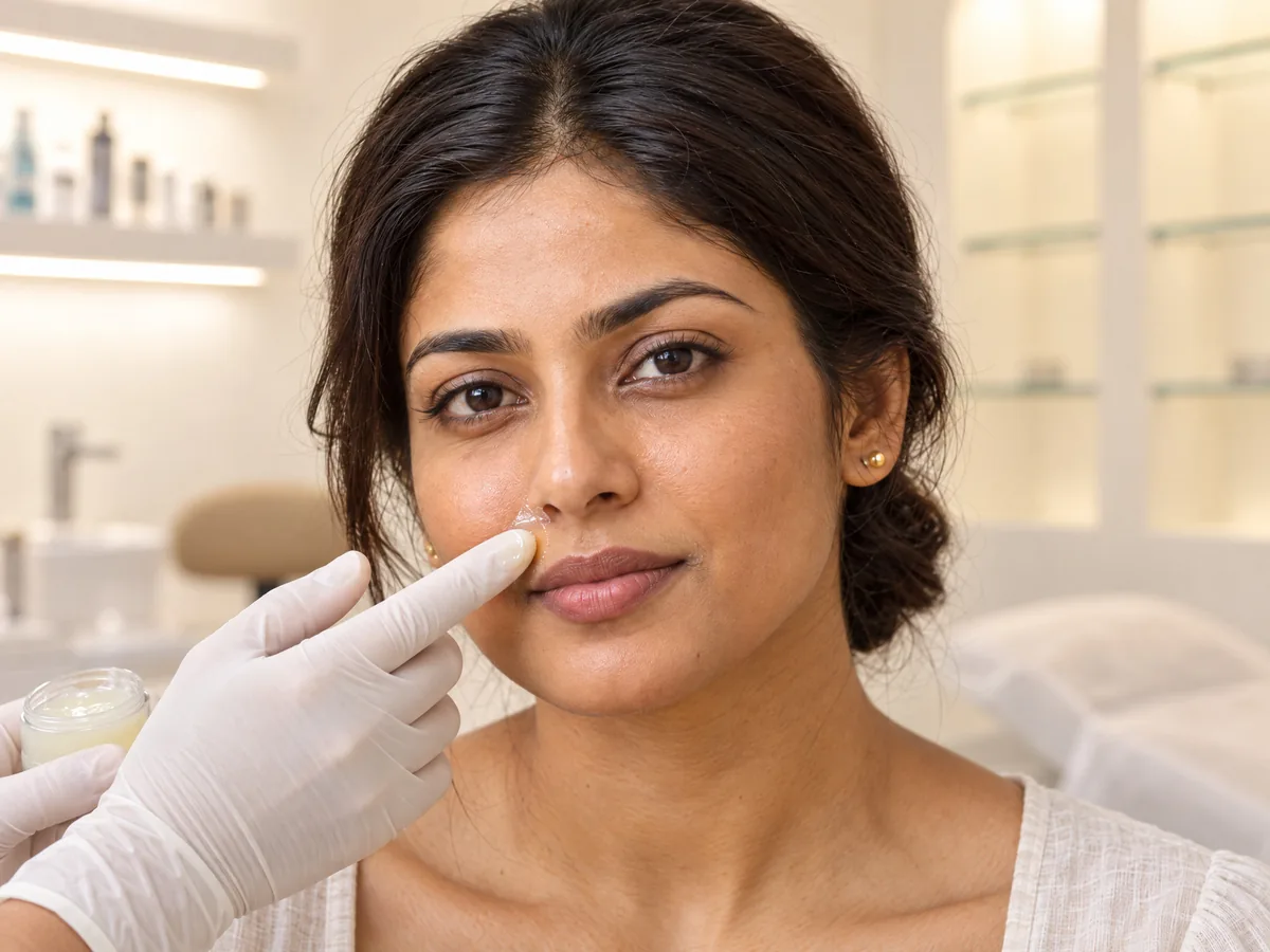 Chemical Peel Jaipur: 4. Protection of sensitive areas where needed, Sensitive areas step | AI Aesthetics, C-Scheme