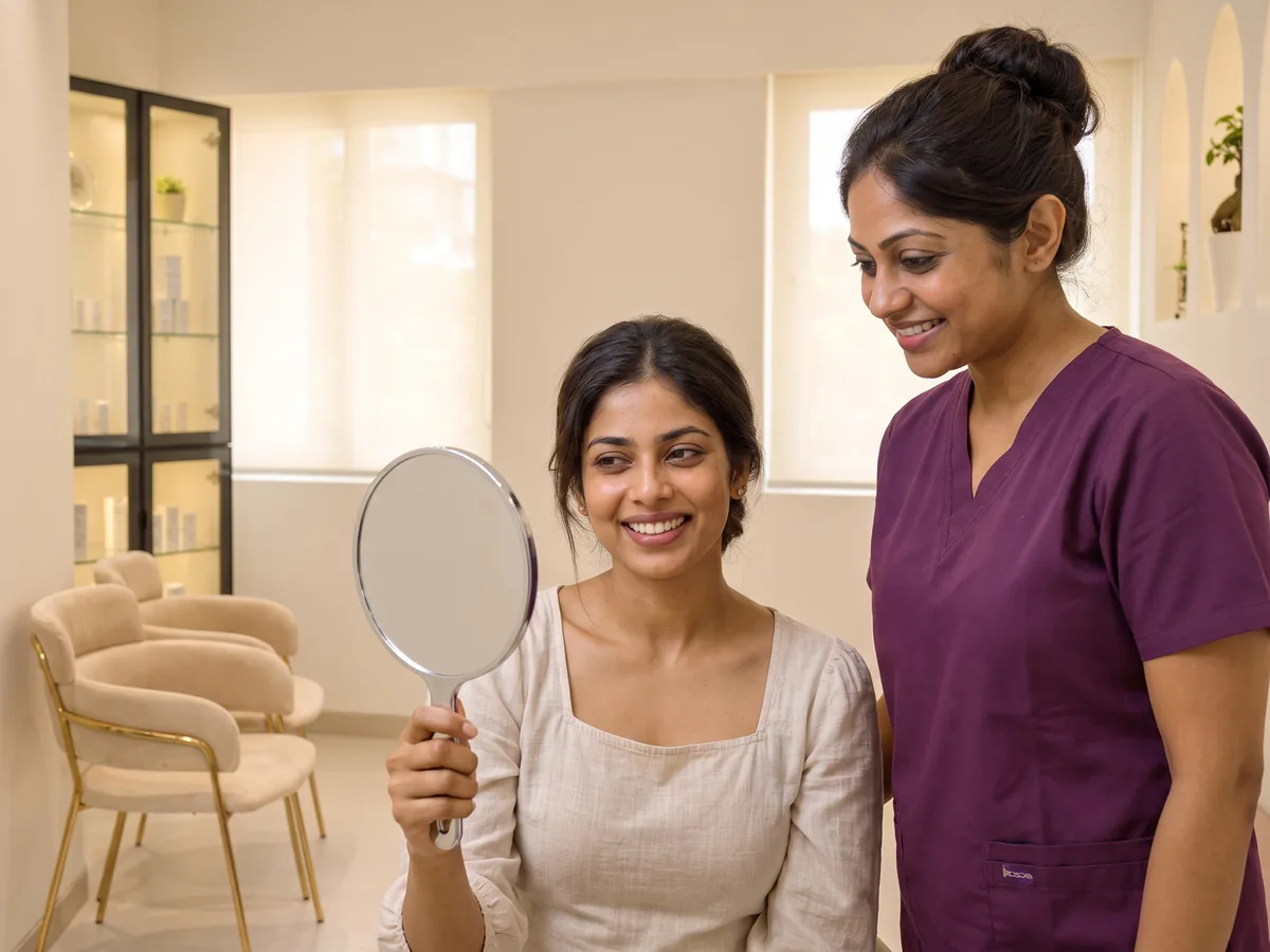 Skin Whitening Treatment in Jaipur: Results build over a course of sessions rather than after a single one, Skin review step | AI Aesthetics, C-Scheme