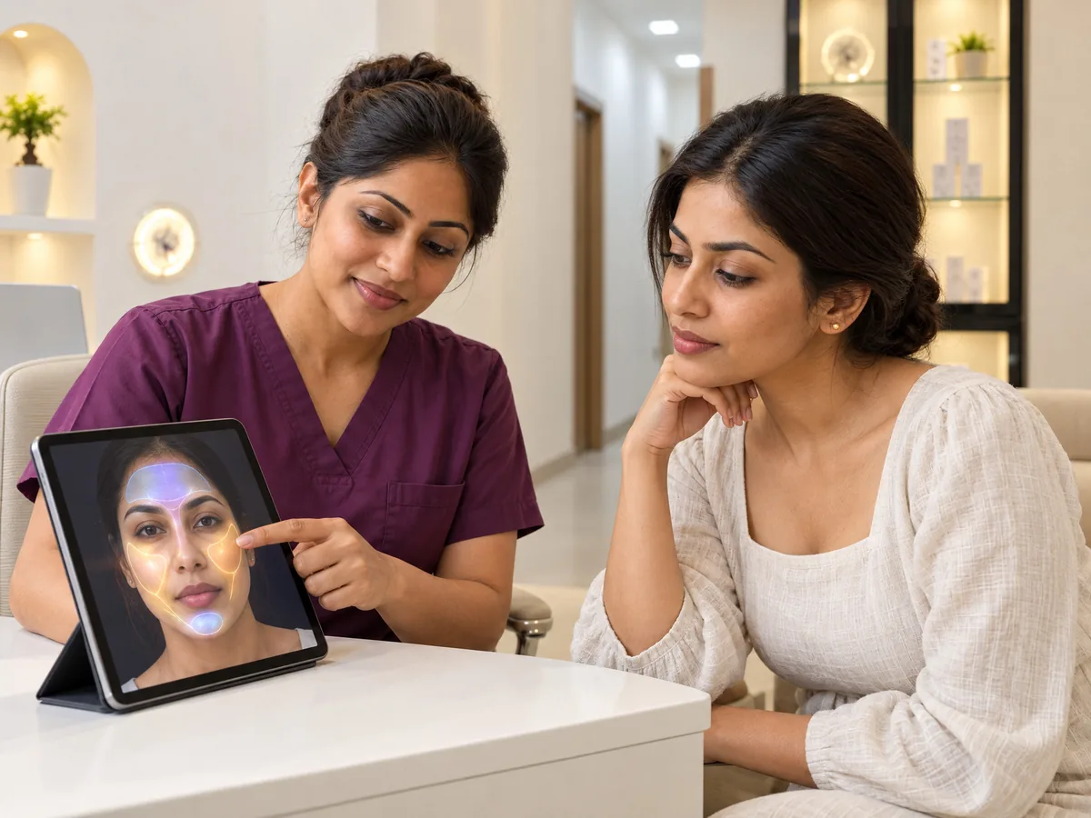 Beard Shaping Laser in Jaipur: Hair outside the preferred beard shape, Treatment plan step | AI Aesthetics, C-Scheme