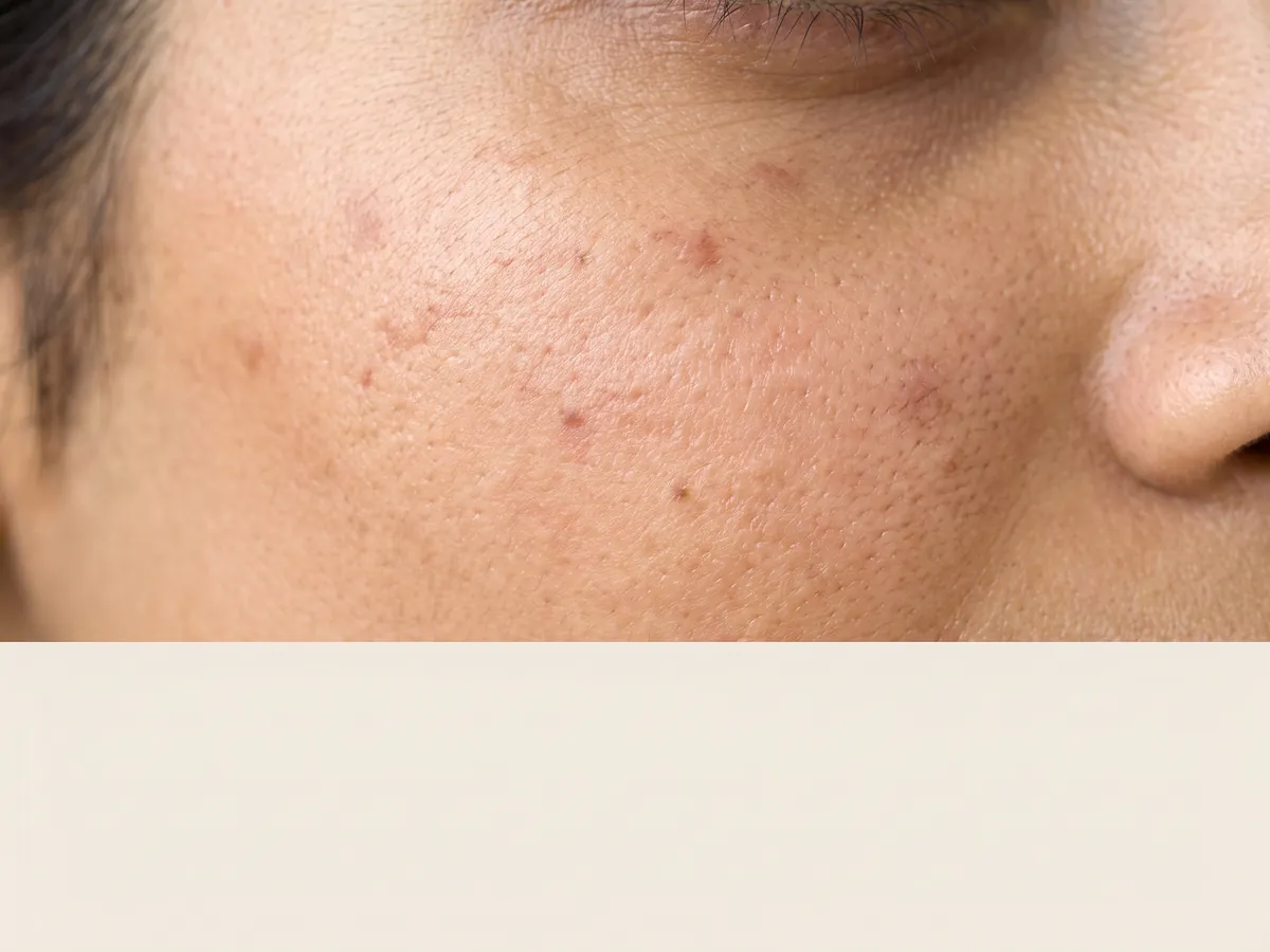 Oily Skin Treatment in Jaipur: Dark marks left after breakouts, Acne marks: flat red-brown marks, no active acne | AI Aesthetics, C-Scheme