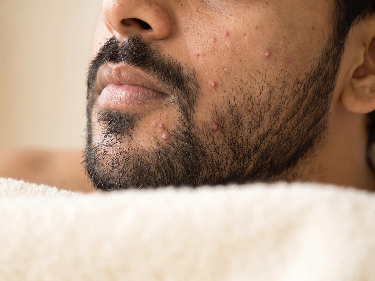 Beard Shaping Laser in Jaipur: Acne or folliculitis review, Acne: active pimples on the jaw | AI Aesthetics, C-Scheme