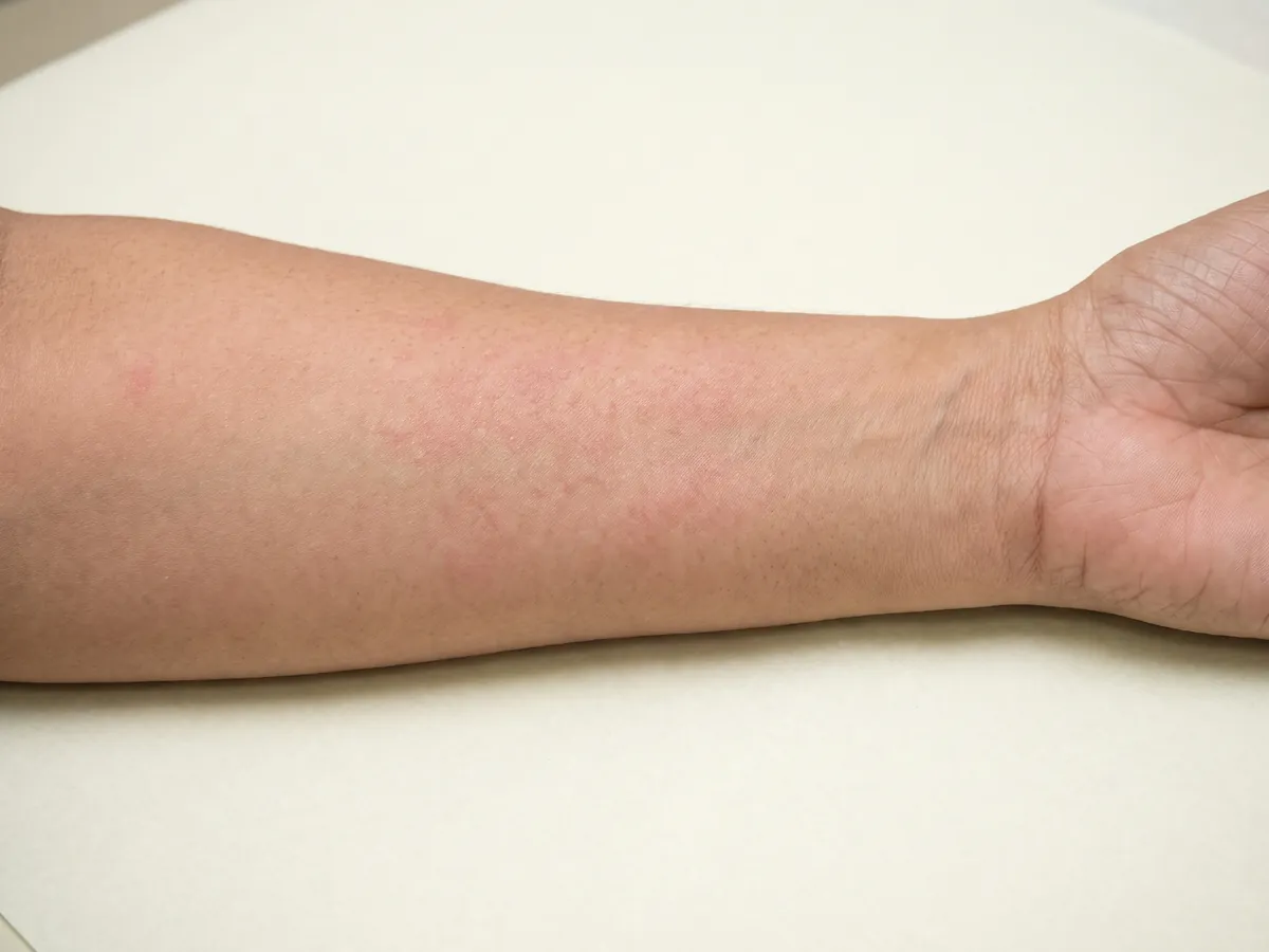 Skin Whitening Treatment Jaipur: Known allergy to any ingredient in the drip, Allergic rash: a faint pink patchy rash on the inner | AI Aesthetics, C-Scheme