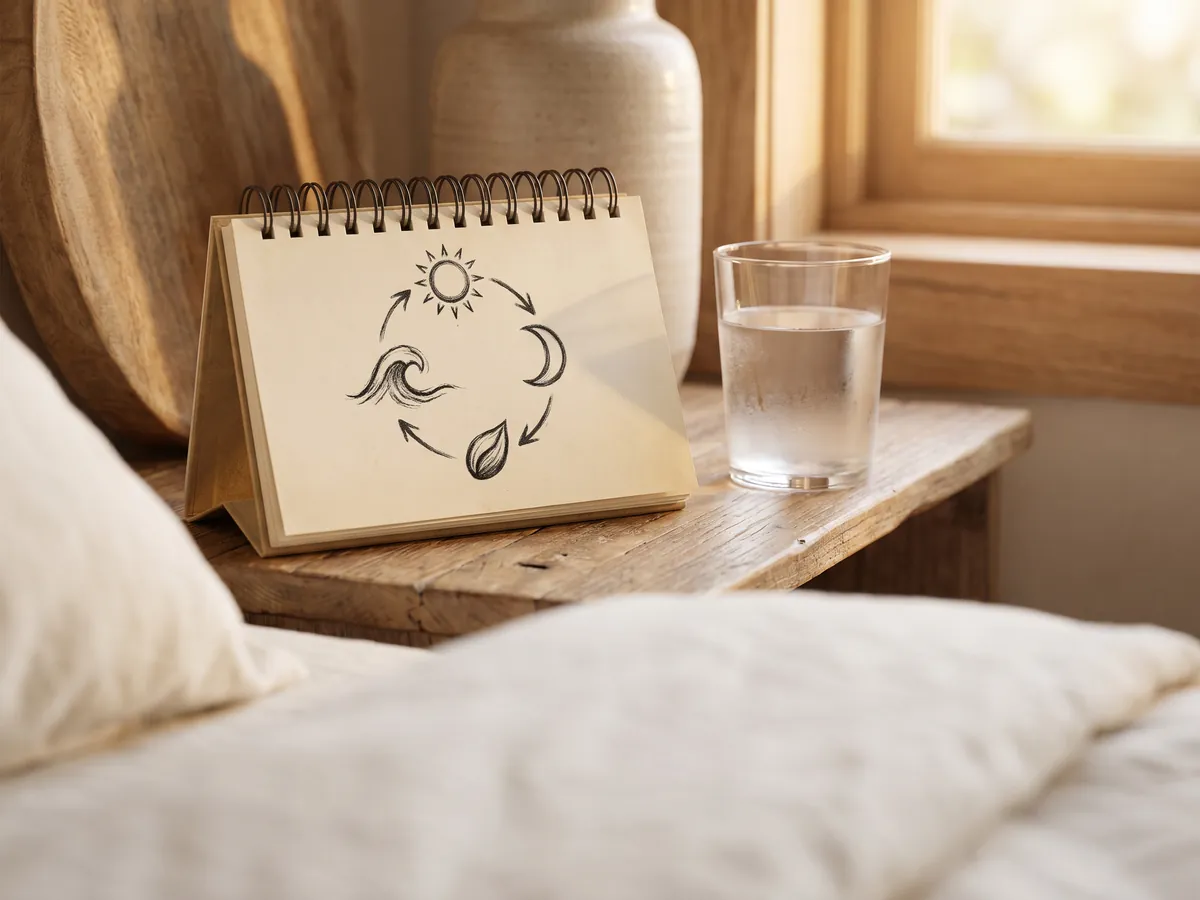 Beard Shaping Laser in Jaipur: Hormonal pattern, Hormones: a calendar page and a glass of water on a bedside table, abstract | AI Aesthetics, C-Scheme